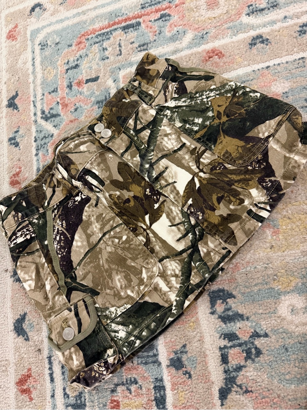 Fashion Nova Camouflage Waistband Shorts - Green & Tan